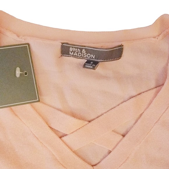 89th & Madison Womens Pink‎ Long Sleeve V Neck Pullover Blouse Top Size Small - Picture 2 of 10
